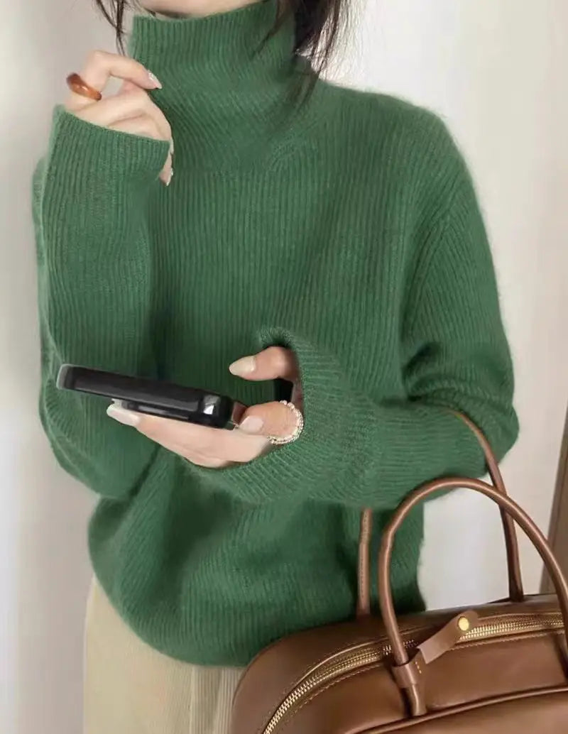 Maillard Chic™ - Pull Tricoté Laine Col Roulé Vintage