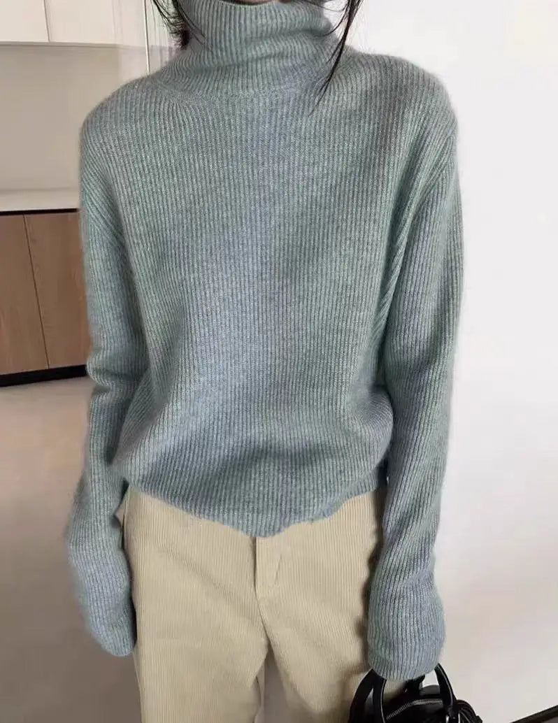 Maillard Chic™ - Pull Tricoté Laine Col Roulé Vintage
