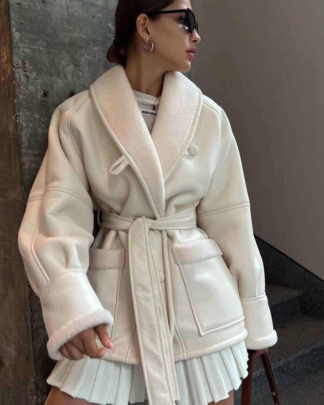 Isabella Luxe™ - Manteau Long Cuir et Fourrure Élégant